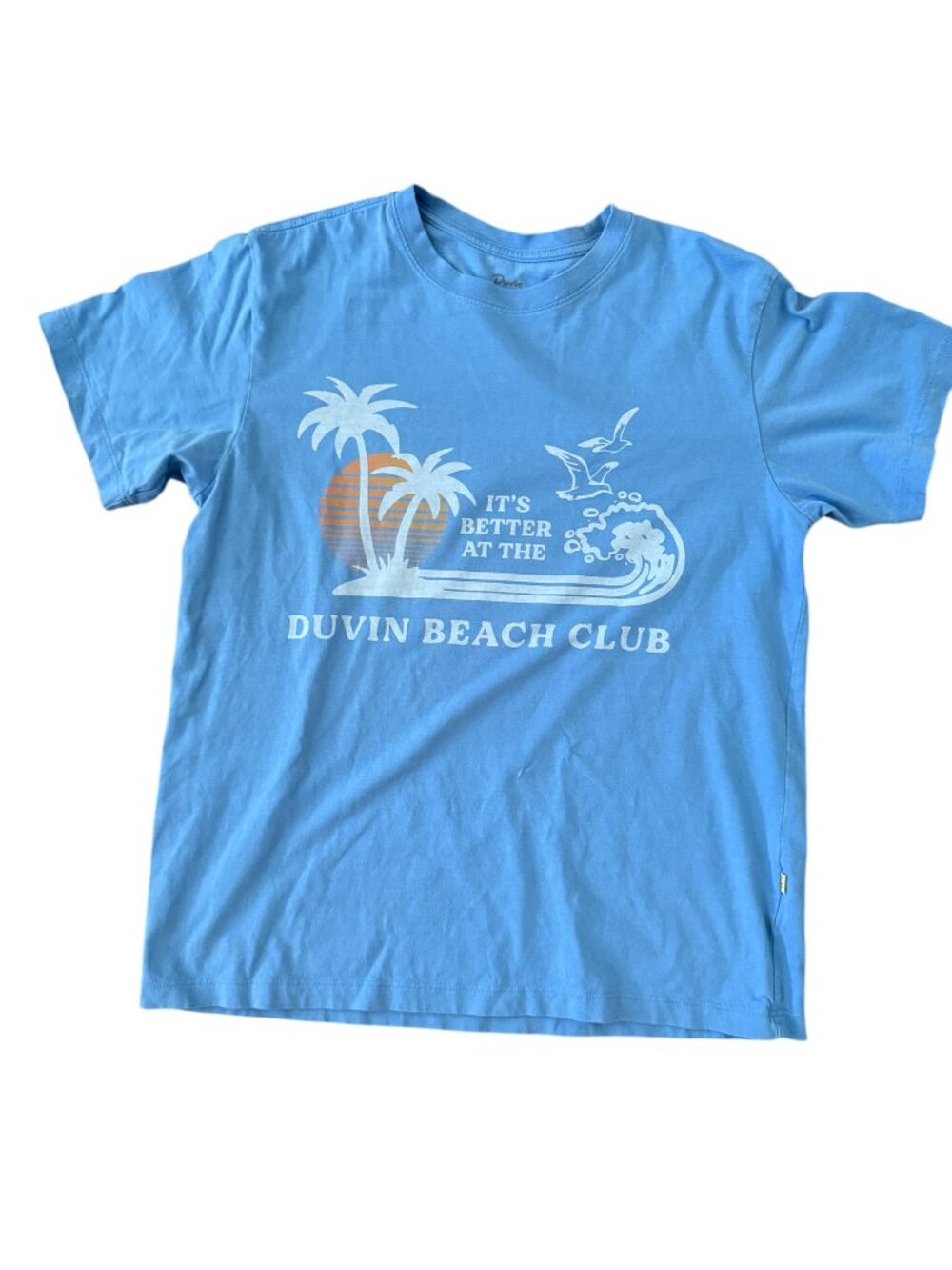 Duvin Design “It's Better at the Duvin Beach Club" Blue Tee- Medium- Men- Blue